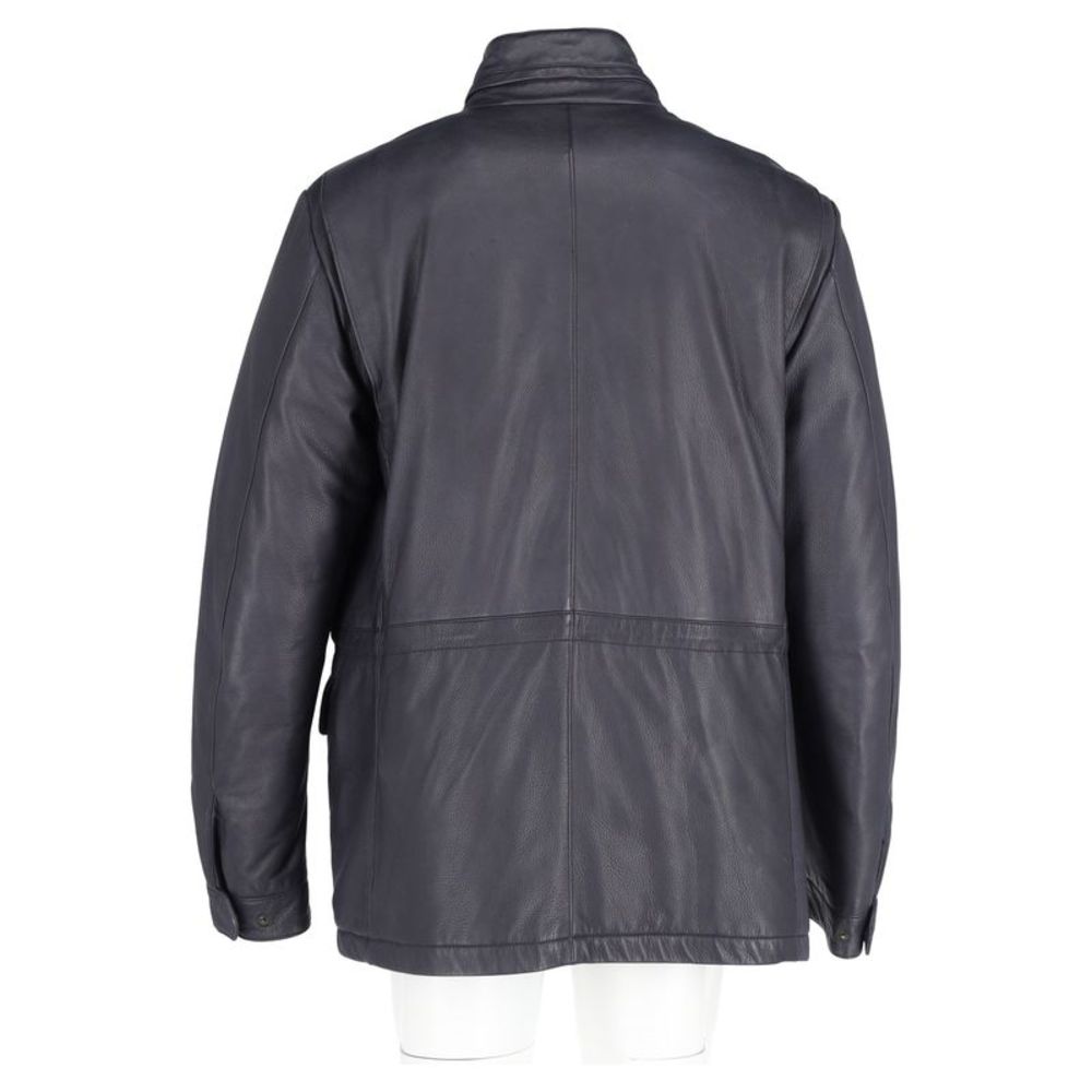 Loro Piana Jacket in Navy Blue Leather - Picture 6 of 6
